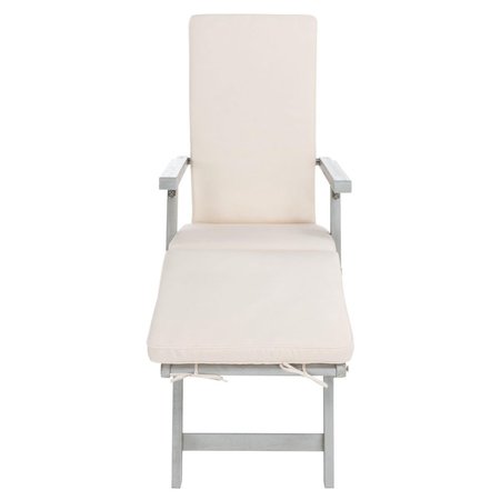 SAFAVIEH Palmdale Lounge Chair, Grey & Beige PAT7015D